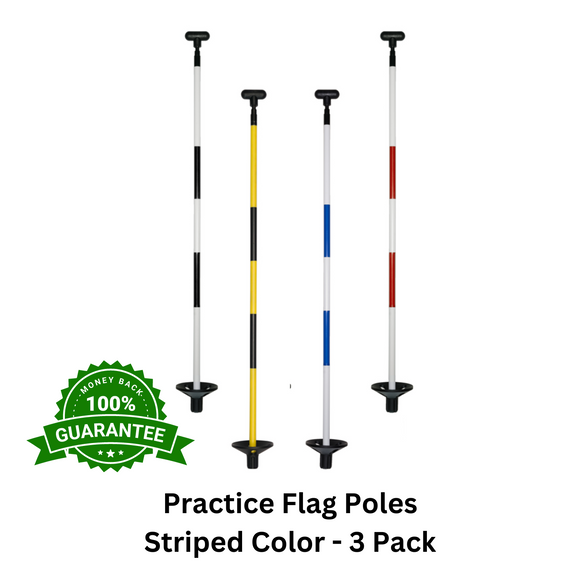 Practice Flag Poles - Striped Color - 3 Pack