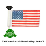 6"x11" American Mini Practice Flag - Pack of 3