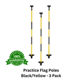 Practice Flag Poles - Striped Color - 3 Pack