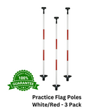 Practice Flag Poles - Striped Color - 3 Pack