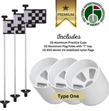 Solid White Color Flagpoles and Aluminum Cup Combos