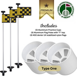 Solid White Color Flagpoles and Aluminum Cup Combos