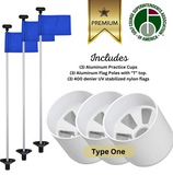 Solid White Color Flagpoles and Aluminum Cup Combos