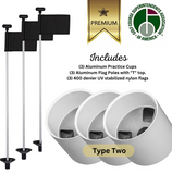 Solid White Color Flagpoles and Aluminum Cup Combos