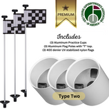 Solid White Color Flagpoles and Aluminum Cup Combos