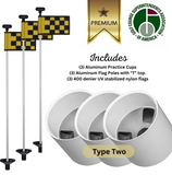 Solid White Color Flagpoles and Aluminum Cup Combos