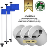 Solid White Color Flagpoles and Aluminum Cup Combos