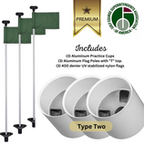 Solid White Color Flagpoles and Aluminum Cup Combos