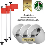 Solid White Color Flagpoles and Aluminum Cup Combos