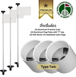 Solid White Color Flagpoles and Aluminum Cup Combos