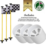 Solid Yellow Color Flagpoles and Aluminum Cup Combos