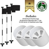 Striped Black & White Flagpoles and Aluminum Cup Combos