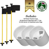 Solid Yellow Color Flagpoles and Plastic Cup Combos