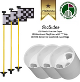 Solid Yellow Color Flagpoles and Plastic Cup Combos