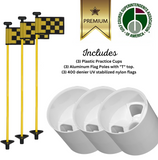 Solid Yellow Color Flagpoles and Plastic Cup Combos