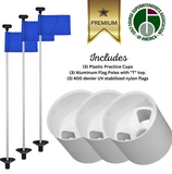 Solid White Color Flagpoles and Plastic Cup Combos