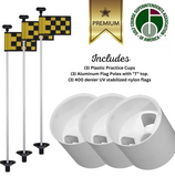 Solid White Color Flagpoles and Plastic Cup Combos