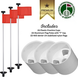 Solid White Color Flagpoles and Plastic Cup Combos