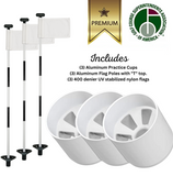 Striped Black & White Flagpoles and Aluminum Cup Combos