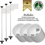Solid White Color Flagpoles and Plastic Cup Combos