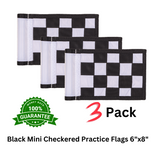 Mini Checkered Practice Flags 6"x8" - Pack of 3