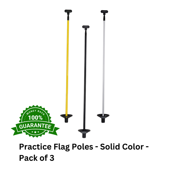 Practice Flag Poles - Solid Color - Pack of 3