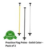 Practice Flag Poles - Solid Color - Pack of 3