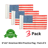 6"x11" American Mini Practice Flag - Pack of 3
