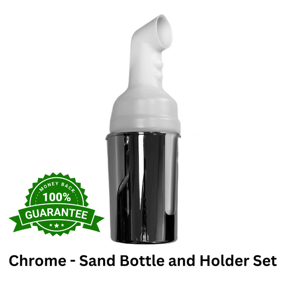 Chrome - Sand Bottle and Holder Set