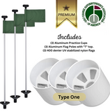 Solid White Color Flagpoles and Aluminum Cup Combos