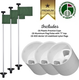 Solid White Color Flagpoles and Plastic Cup Combos
